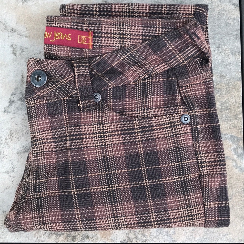 BNWT Farlow Skinny Cropped Plaid Jeans - 5